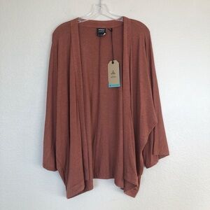 NEW Prana Foundation Seabrook Wrap Open Front Cardigan L
